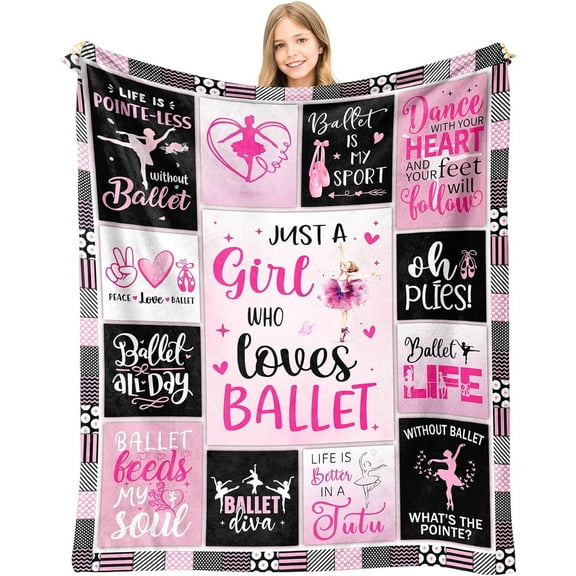 LHSHID Ballerina Gifts for Girls Teens Dance Gifts Dance Recital Gifts for Girls Ballet Dancer Gifts Best Gifts for Dance Recital for Girls Gifts for Ballerinas 50x60in