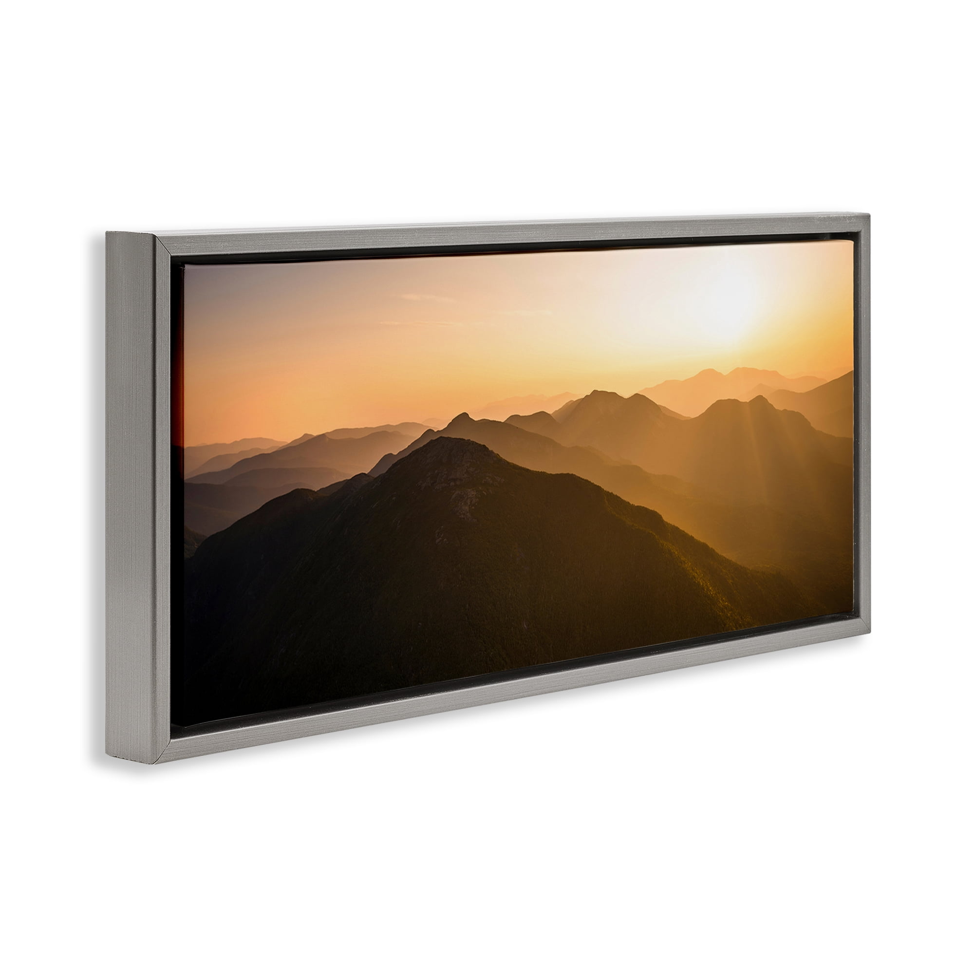 Stupell Industries Sunrise Over The Adirondacks Gray Framed Floater Canvas Wall Art, design by Jonathan Zaharek