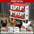 thumbnail image 6 of Tuekys Chicken Nesting Boxes, 6 Compartment Metal Chicken Egg Laying Box with Vented Holes and Legs for Chicken Coop, Red, 6 of 7