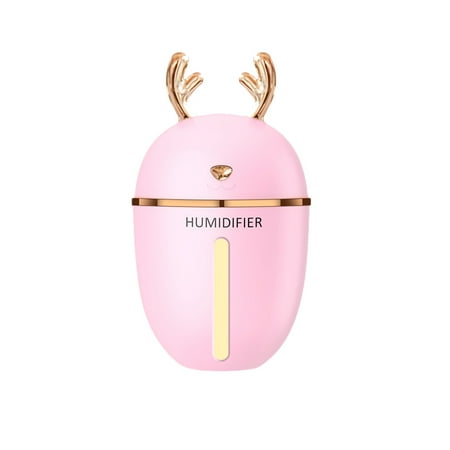 

450ML Deer Air Humidifier USB Aroma Essential Oil Diffuser(Pink)