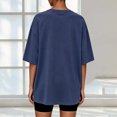 thumbnail image 2 of Auralook Womens Solid Oversized T Shirts Crewneck Short Sleeve Tops Casual Loose Fit Drop Shoulder Fashion Top Tees, 2 of 5