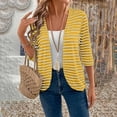 thumbnail image 5 of Women's Cardigan Jacket Baeitkot Women's Casual Striped Long-Sleeve Cardigan Jacket Yellow XL, 5 of 7
