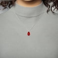 thumbnail image 2 of Austrian Crystal 16mm Teardrop Sterling Silver Necklace – 18 Inch -Red, 2 of 4
