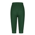 thumbnail image 5 of PMVFHDE Women's Printed Capri Pants High Waist Drawstring with Pockets Yoga Athletic Cropped Pants Dark Green,S, 5 of 6