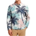 thumbnail image 1 of RXMEKW Printed Lapel Cardigan for Men with Button Closure and Pockets for Spring Summer Beach Casual Wear Polyester Long Sleeve, 1 of 9