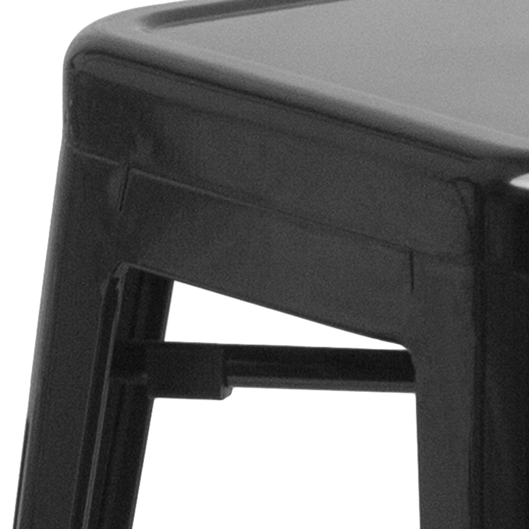Merrick Lane Indoor-Outdoor Bar Stool, Black