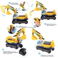 thumbnail image 2 of Kids Ride-On Excavator Digger Construction Vehicle, Toddler Foot-to-Floor Toy with Horn and Under-Seat Storage, 2 of 6