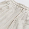 thumbnail image 6 of CONZONE Mens Baggy Linen Capri Pants Wide Leg Pants for Men Trendy Elastic Waist Solid Soft Casual Joggers Pant With Pockets, 6 of 9