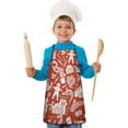 thumbnail image 2 of Red Christmas Pattern Kids Aprons for Girls and Boys,Adjustable Neck Strap Toddler Aprons for Kids Cooking Baking, 2 of 7