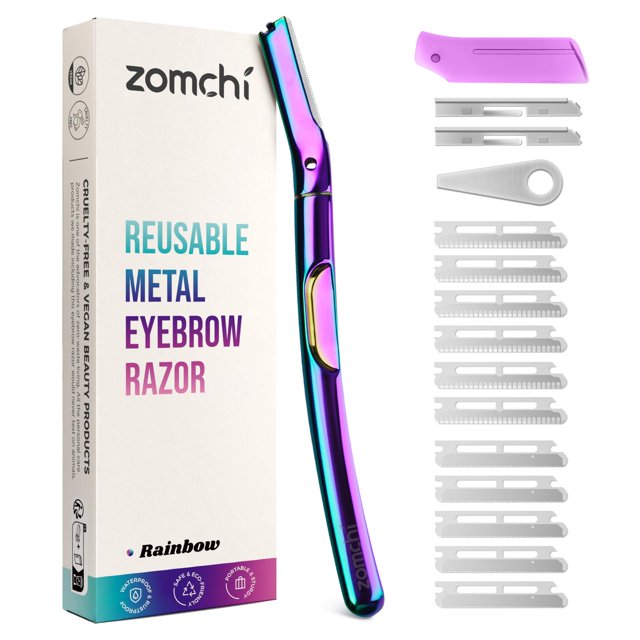 ZOMCHI Dermaplane Maquinilla de afeitar para mujer, maquinilla de afeitar facial premium y maquinilla de afeitar para cejas, herramienta de dermaplaning con mango de metal, elimina la pelusa de meloco