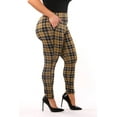 thumbnail image 6 of Plus Size Treggings With Zipper Pocket Trim - Yellow, Black, White Plaid, 6 of 11