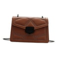 thumbnail image 1 of Bolso bandolera de piel para mujer, bolso de mano tipo sobre, de piel sintética resistente. marrón, 1 of 9