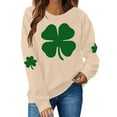 thumbnail image 2 of VgaVtl Women's Sweatshirts St. Paddy's Day Long Sleeve Plus Size Tops Women Shamrock Loose Lightweight Holiday Casual Tops,Beige S, 2 of 5