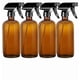 thumbnail image 1 of Amber Glass Spray Bottle Watering Can with Adjustable 500ml 4PCS Spray Head Reusable for Plant Flowers Garden Hair Salon, 1 of 4