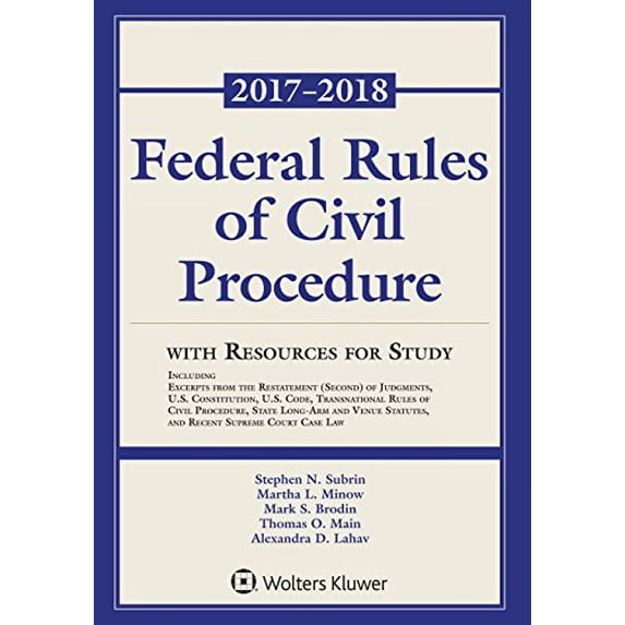 Pre-Owned Federal Rules of Civil Procedure with Resources for Study: 2017-2018 Statutory Supplement (Paperback) 1454882611 9781454882619