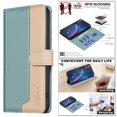 thumbnail image 3 of Premium RFID Blocking Wallet Case for Motorola Moto G35 5G with 3 Card Slots & Stand Green, 3 of 5
