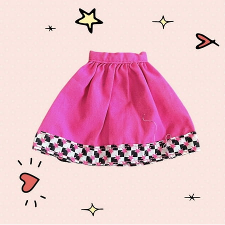 Lol Surprise doll OMG Bartz Fashion Pack Doll Skirt Pink A-line Stars Black White Checkered 90s