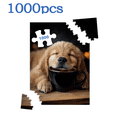 thumbnail image 2 of 1000pcs Golden Retriever Dog Puzzle for Families - Large Challenge with Challenging like Pieces (No 3D Glasses), Portable Box, Relaxing Activity. 29.4*19.6in, 2 of 9