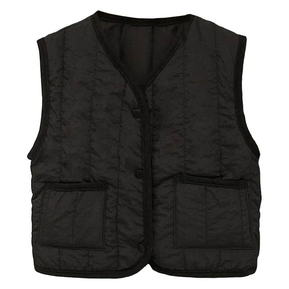 LIJCC Toddler Puffer Vest Button Down Front Sleeveless Soft Coats Baby Boys Girls Lightweight Winter Warm Quilted Cute Jackets with Pockets