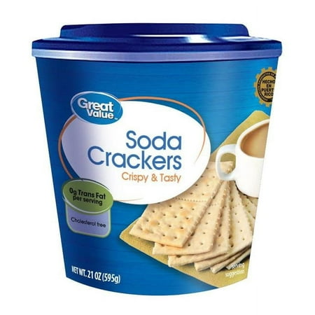 Great Value Soda Crackers 21oz, Plastic Bucket