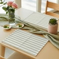 thumbnail image 6 of Placemats for Dinning Table Set of 8, Boho Sage Green Stripe Abstract Geometric White Minimalist Burlap Kitchen Place Mats Waterproof Cloth Table Mats, Indoor Outdoor Placemats Dinner Decor, 6 of 8