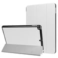 thumbnail image 1 of Funda de cuero con tapa horizontal y textura Custer para iPad 9.7 (2018) y iPad 9.7 (2017), con tres pliegues y función de suspensión/activación (negra), 1 of 5