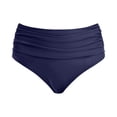 thumbnail image 4 of CCRFTGI Girls Swim Shorts Summer Beach Girls Swimsuit Bottom High Waisted Bikini Bottoms Ruched Tummy Control Bathing Suit Swim Bottom Navy 9-10 Years, 4 of 4