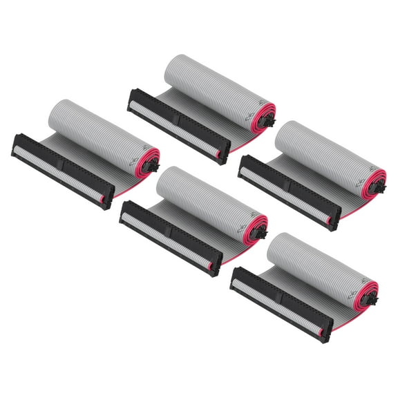 IDC 60Pin Flat Ribbon Cable, 2.0mm Pitch FC to FC Connector 20cm Length Grey Jumper Wire Computer DVD, 5Pcs