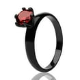 thumbnail image 2 of Black Solitaire Ring - Titanium Wedding Ring - Ruby Wedding Ring - Solitaire Wedding Ring, 6.25, 2 of 3