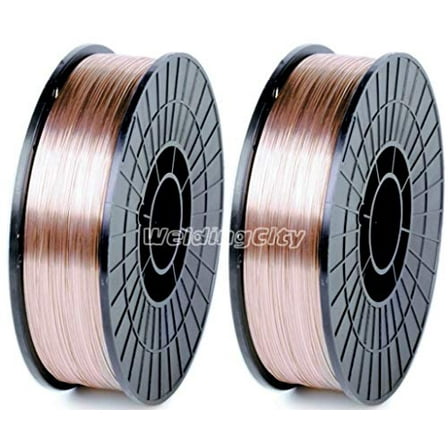 WeldingCity 2-pk Mild Steel MIG Welding Wire ER70S-6 10-Lb Spool 0.023" (0.6mm) 8"-roll