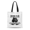 thumbnail image 1 of ASHLEIGH Canvas Tote Bag Action Champion Boxing Club Emblem Boxer Gloves for Label Reusable Shoulder Grocery Shopping Bags Handbag, 1 of 1