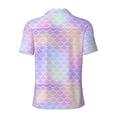 thumbnail image 3 of Vsdgher Fish Scale1 Print Men's Short Sleeve Stretch Polo Shirt, Moisture-Wicking Performance Polo Shirt, 3 of 8