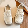 thumbnail image 6 of Viluyesy Spring Summer Girls Leather Mary Jane Shoes – Bow Accent, Lace Trim Princess Style Loafers with Soft Sole and Classic College-Inspired Design Beige Size 1, 6 of 10