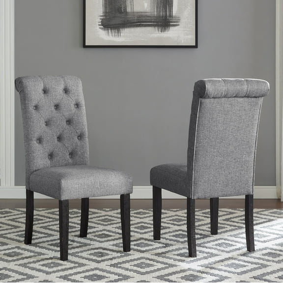 Roundhill Furniture Leviton Dining Chair, Set of 2, Gray