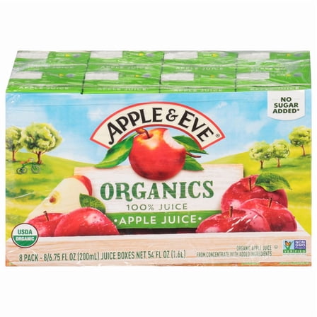 Apple & Eve 100% Apple Juice, 6.75 fl oz Juice Boxes, 8 Pack
