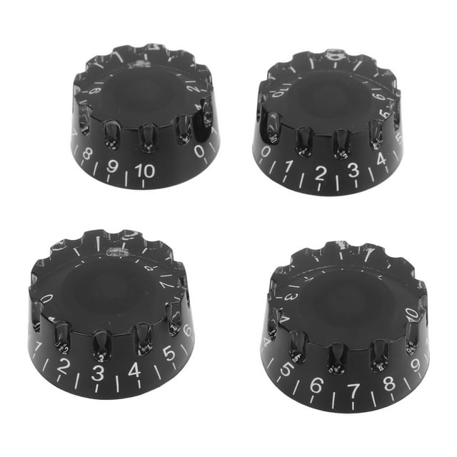 Bass Knob, Easy To Use Guitar Knob 4Pcs Plastic Lightweight For Replacement Yellow,Tan,White,Brown,Black