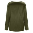 thumbnail image 4 of DondPO Long Sleeve Shirts Dress Shirts for Women Satin Women'S Shirt Soft Top Color Solid Temperament Casual Silky V Neck Women Shirts Womens Tops Flannel Shirt Army Green XXL, 4 of 8