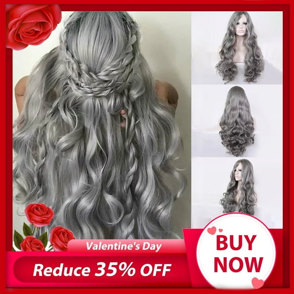 UTOURS Brazilian Virgin Hair Full Lace Cap Band Human Hair Wigs For Black Women 70CM Sexy Gradient Grey Party Wigs Long Curly