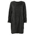 thumbnail image 3 of Chandail d'Hiver pour Femmes Tricoté Col Roulé Chaud Manches Longues avec Poche Mini Robe Chandail, 3 of 7