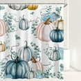 thumbnail image 4 of VogueV Fall Pumpkin Maple-Leaves Shower Curtain, Waterproof Mildew-Resistant Fabric Bath Décor for Thanksgiving, Farmhouse, Guest Bath, Dorm, Rv, Machine Washable, 72X72", 4 of 5