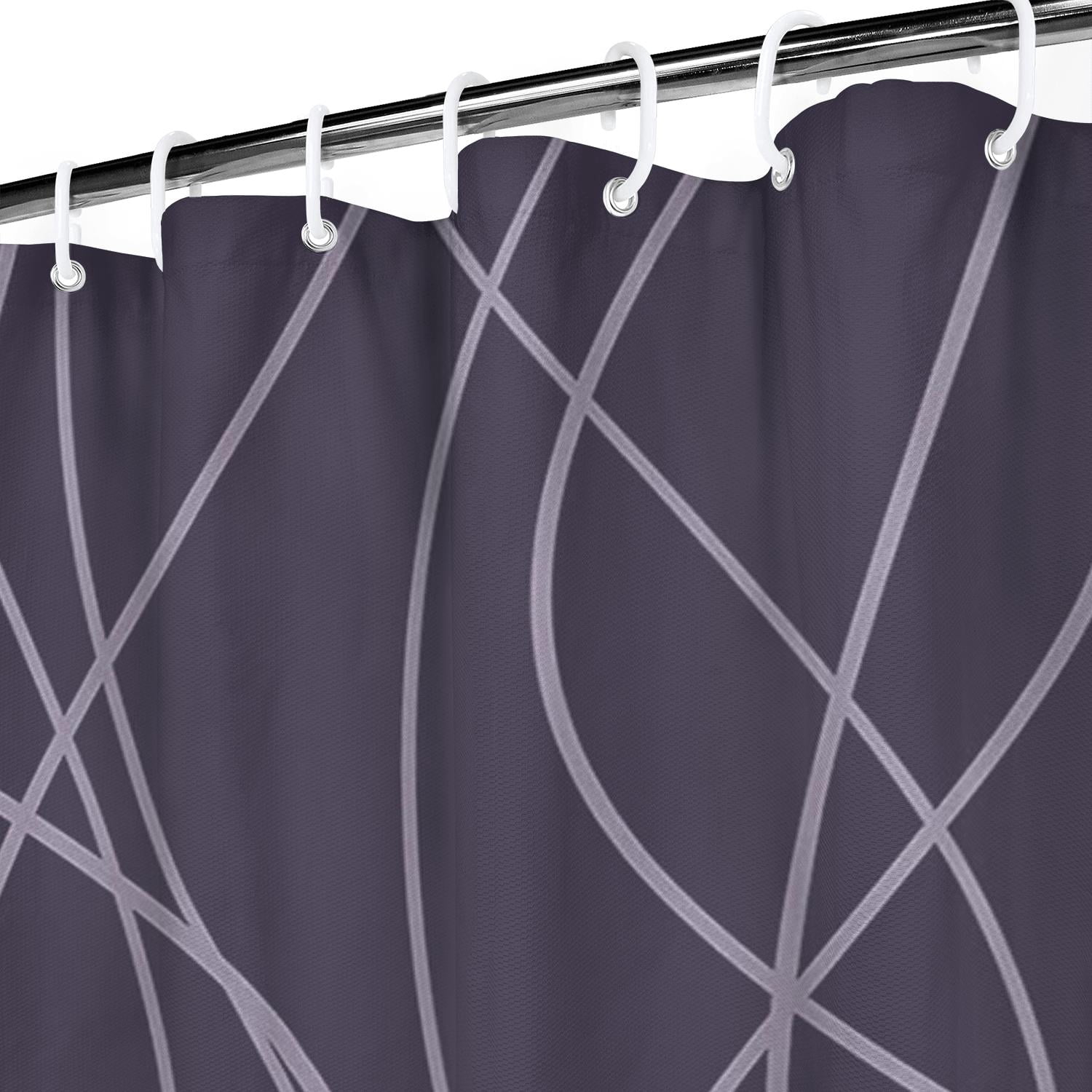 Black Shower Curtain for Bathroom with Hooks Shower Curtain Set,Purple Stripe Bath Curtains Decorative Shower Curtains Water Repellent Washable, 72x72