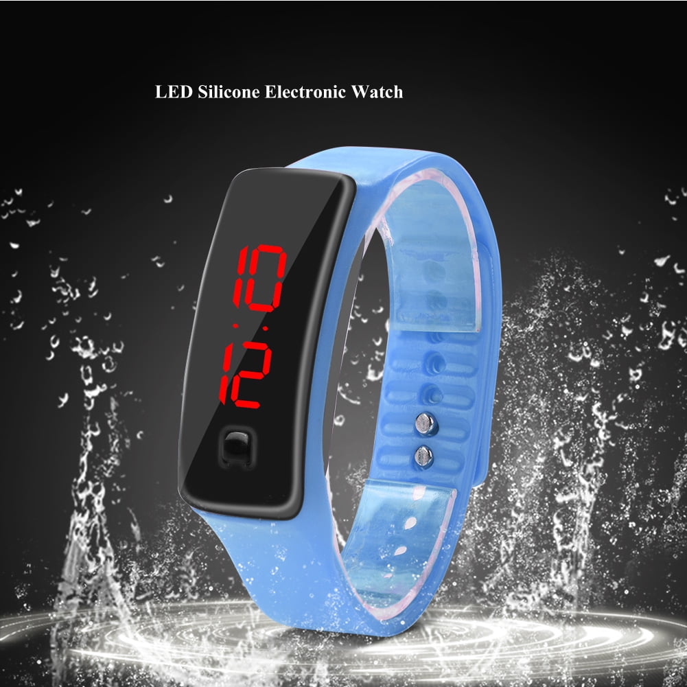 Walfront Led Watch Sports Silicone Strap Digital 12 Hour Dial Electronic Display Wristwatch Watch Sport Digital Watch led Wristwatch Other