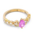 thumbnail image 3 of Diamond-Capitals 1.25 Carat (F-G/VS1) Natural Diamond Pink Sapphire Gemstone Sparkle Wedding Ring for Fiancee 18K Yellow Gold Size 4, 3 of 8