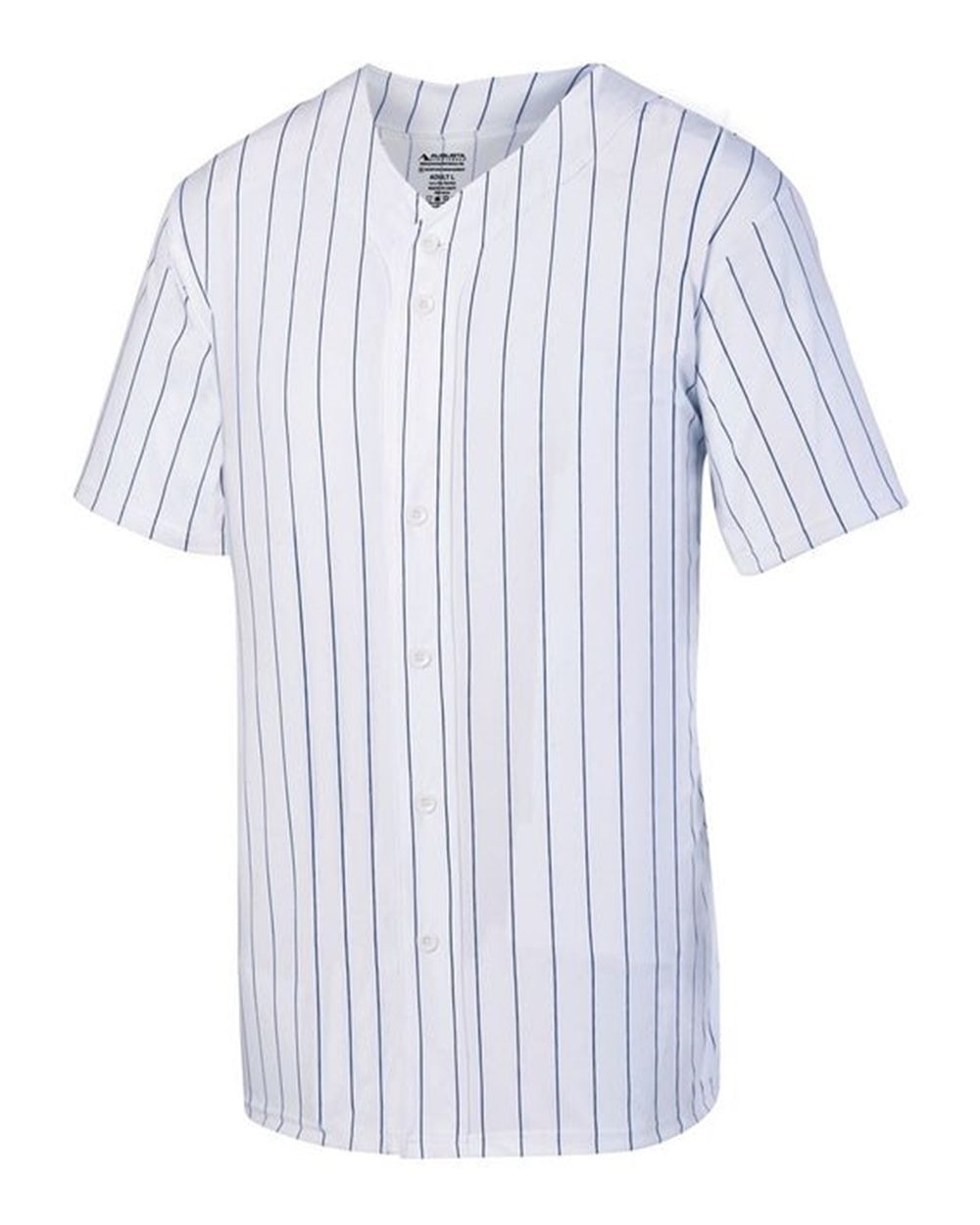 Blue pinstripe baseball jersey top