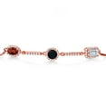 thumbnail image 2 of Gem Stone King 1.62 Ct Oval Red Garnet Black Onyx 18K Rose Gold Plated Silver Bracelet for Women, 2 of 3
