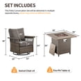 thumbnail image 5 of PARKWELL 5 Pieces Patio Furniture Set with Fire Pit Table, Outdoor All-Weather Wicker Conversation 360 Degree Swivel Gliders Chairs Set, Modern Seating Furniture for Porch Deck, Brown/Gray, 5 of 13