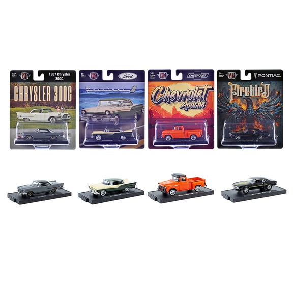 "Auto-Drivers" Set of 4 pieces in Blister Packs Release 130 Limited Edition 1/64 Diecast Model Cars by M2 Machines