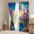 thumbnail image 3 of Manfei Pink Purple Floral Blackout Curtains Set of 2 (52x84 Each),Kawaii Flowers Blossom Window Curtains,Narural Waterfall Orange Sunset Curtains and Drapes For Girls,Breathable Home Decor, 3 of 6