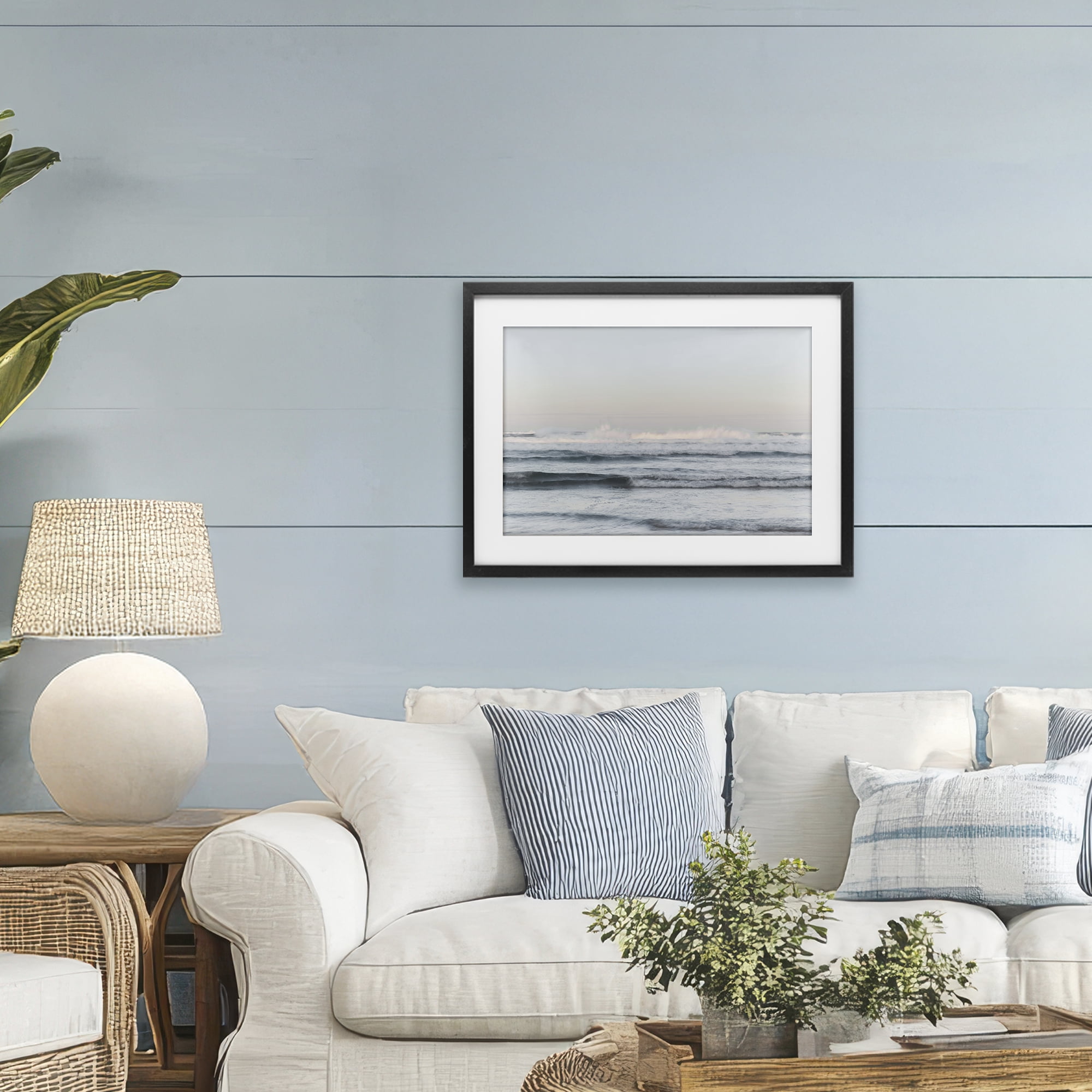 Stupell Industries Serene Ocean Waves Calmness Black Framed Print Under Glass, design by Melissa McClain