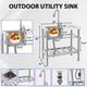 thumbnail image 4 of QinaQin Fregadero utilitario independiente de acero inoxidable, tarja comercial para exterior con mesa de trabajo, ideal para garaje, lavandería, restaurante o baño, 4 of 7